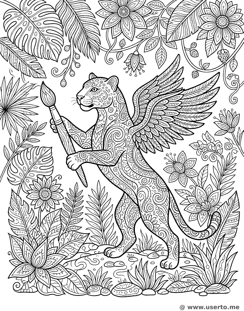 O mural na selva do artista Alebrije