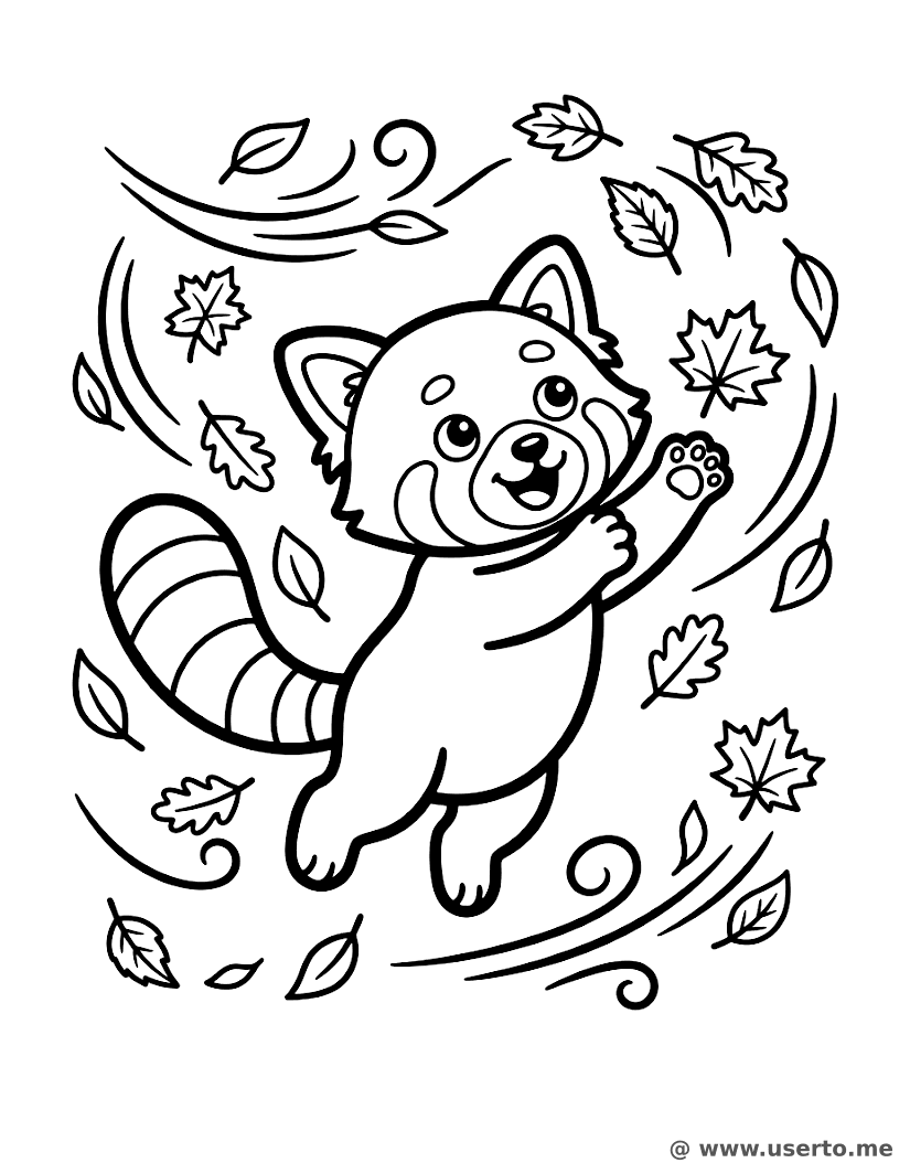 O Panda Vermelho e as Folhas ao Vento