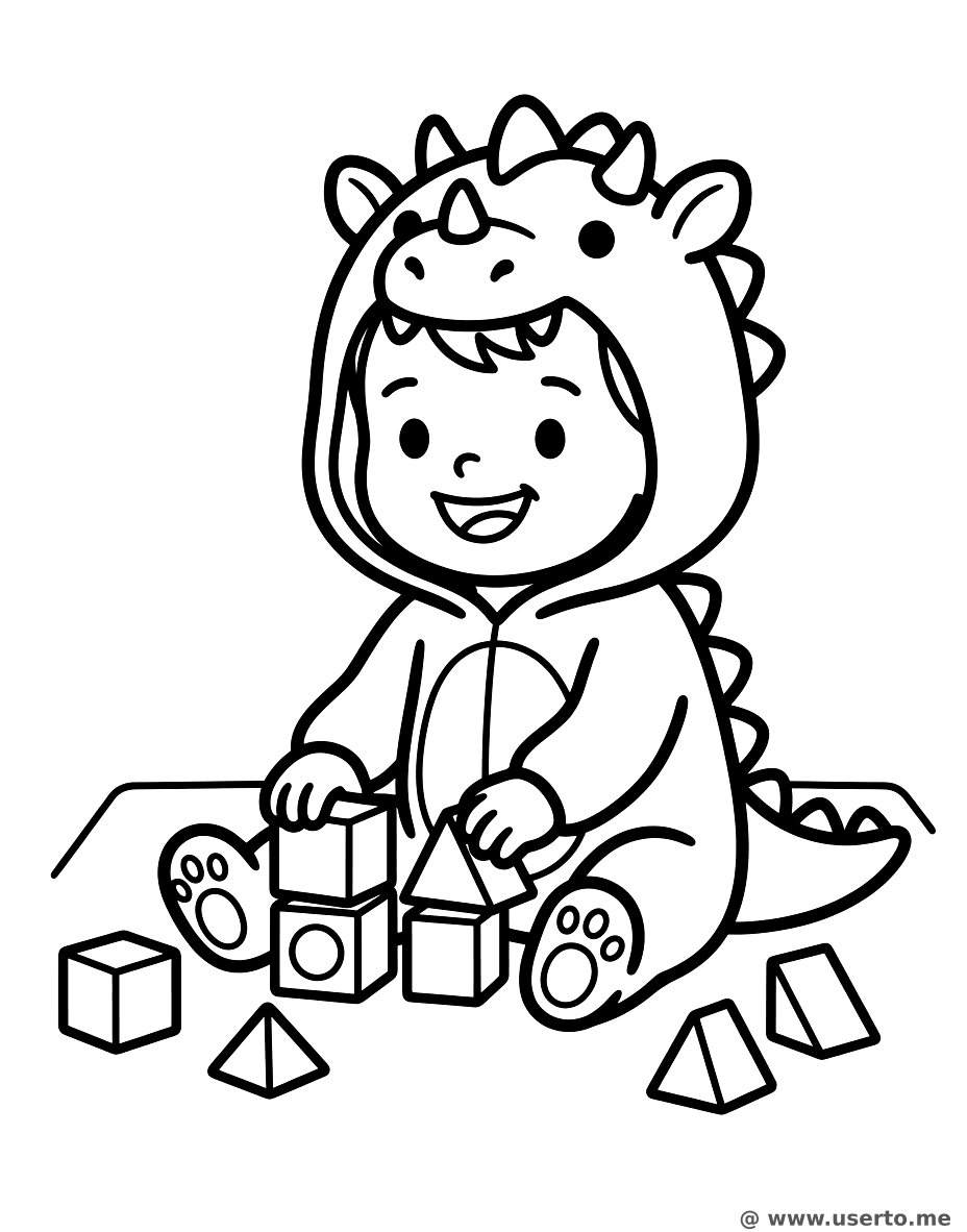 Bebê com Pijama de Dino