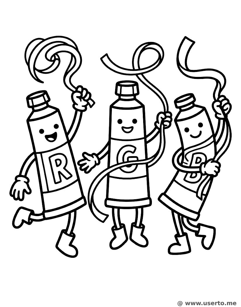Trio de Tubos de Tinta Dançantes
