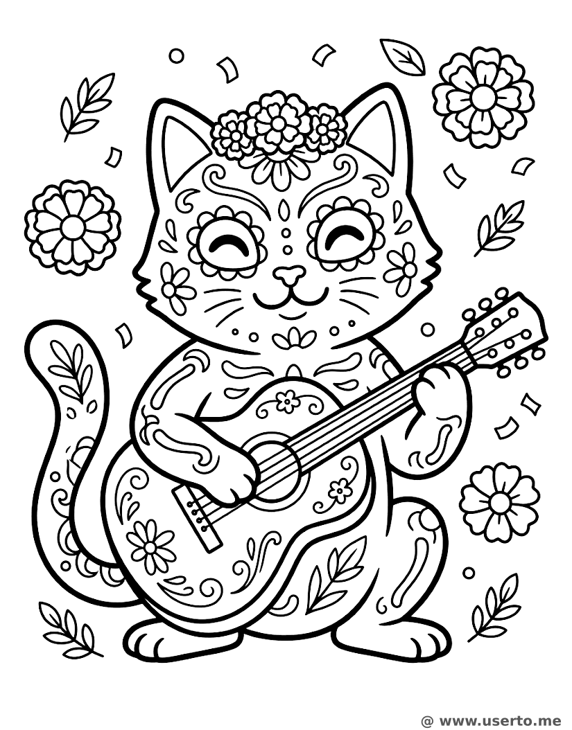 Musical Calavera Cat