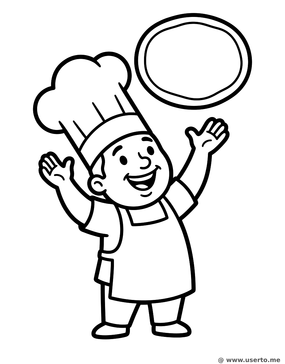 O alegre chef de pizza