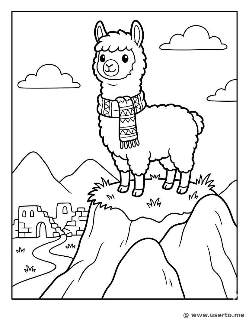 Alpaca exploradora em Machu Picchu