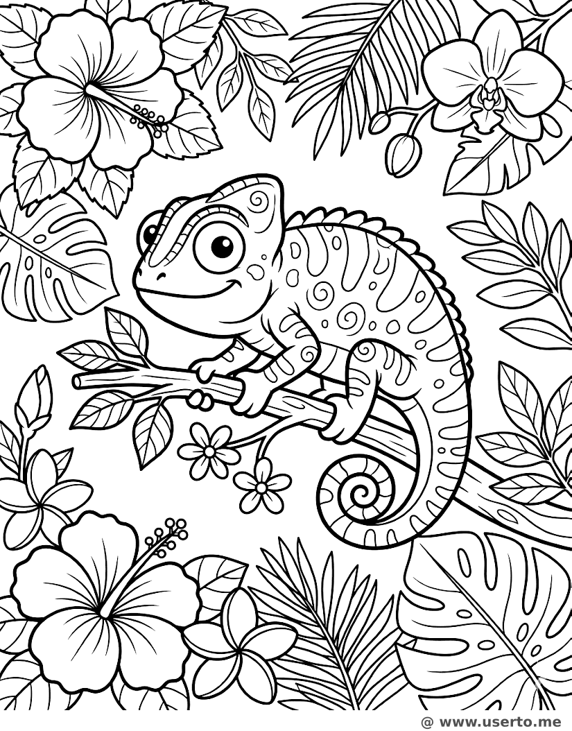 Chameleon Playing Hide and Seek