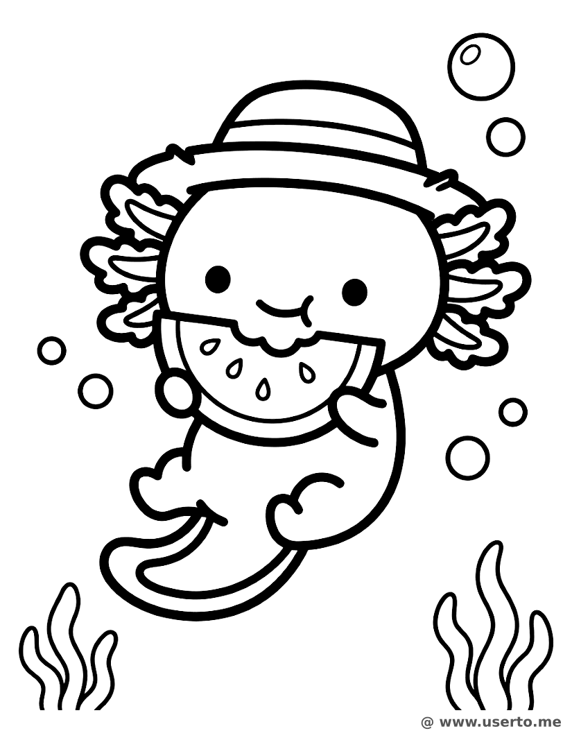 Axolotls sonniger Snack