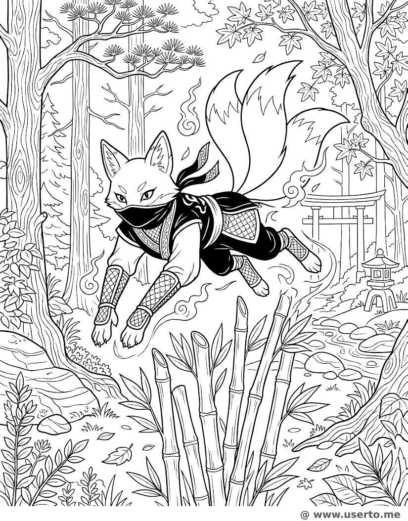 O Sprint na Floresta do Ninja Kitsune