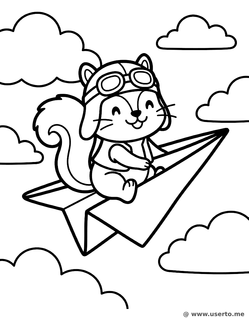 Squirrel Paper Plane Pilot