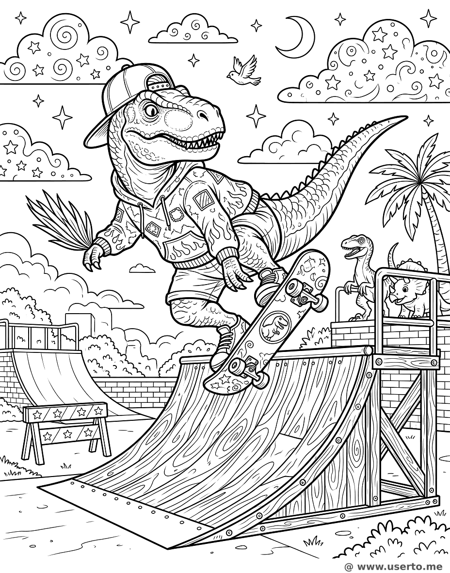 Skateboarding-Dinosaurier