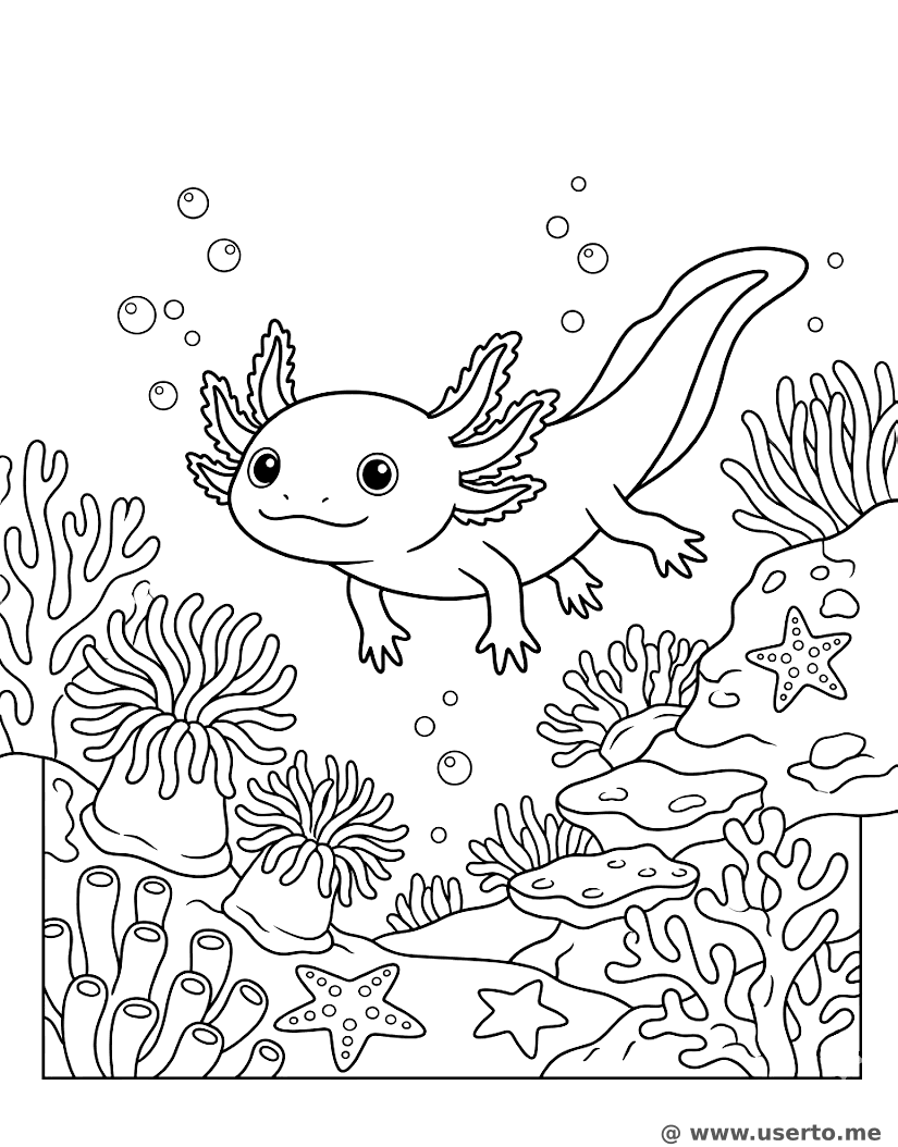 Axolotls leuchtendes Korallenabenteuer