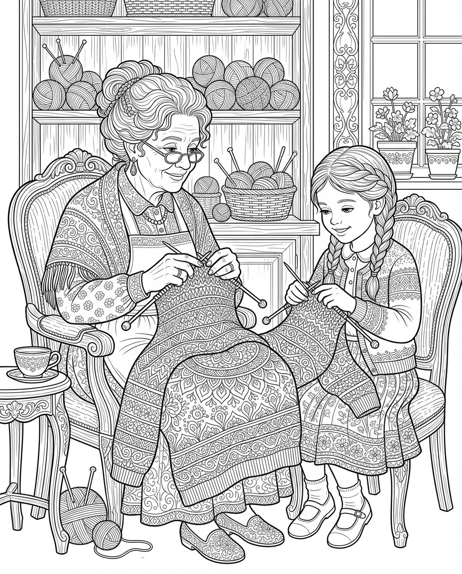Tejiendo con la abuela