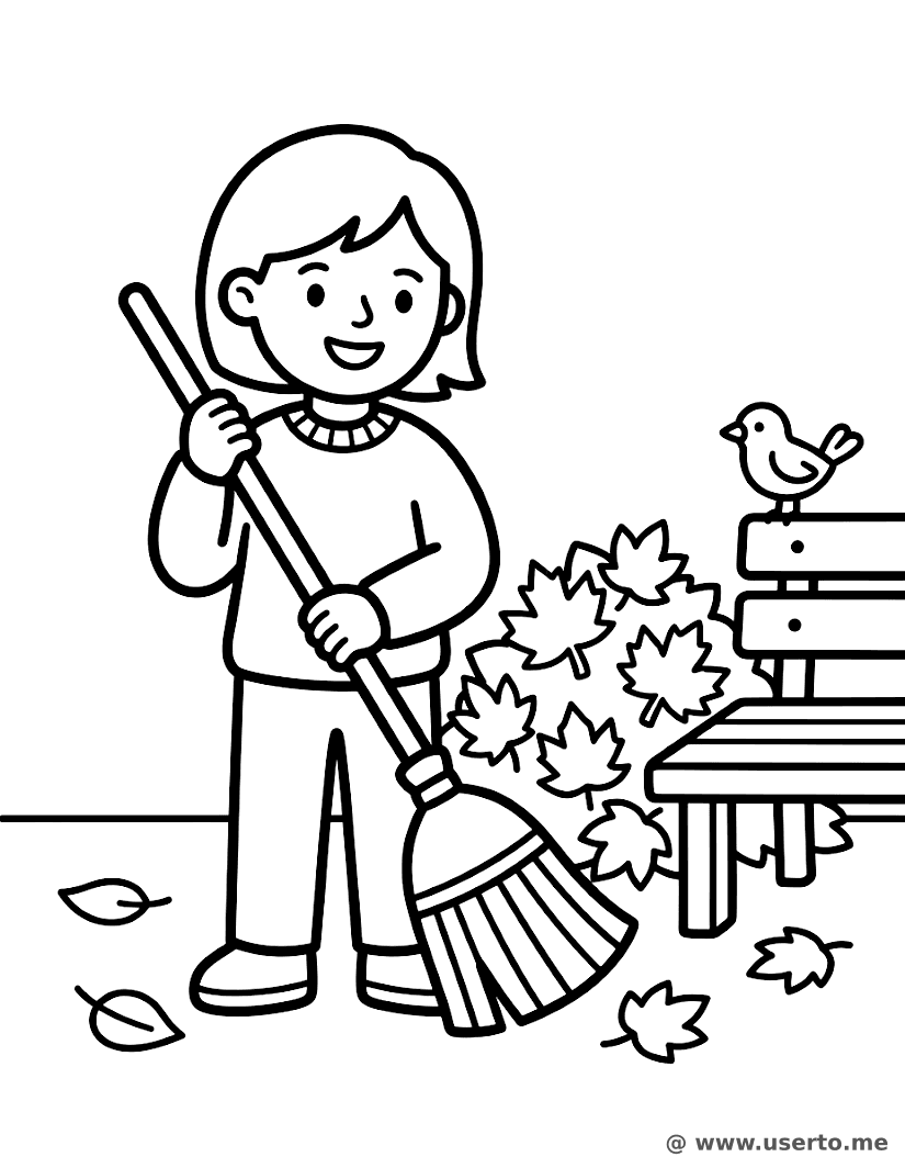 Happy Street Sweeper in the Park