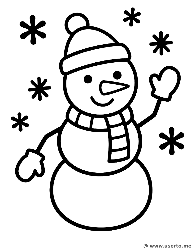 Waving Snowman in the Snow