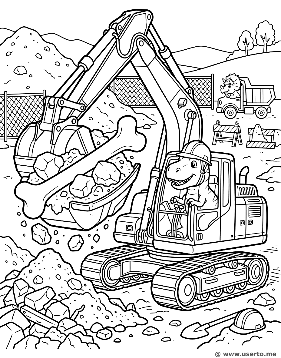Dinosaurio en Excavadora