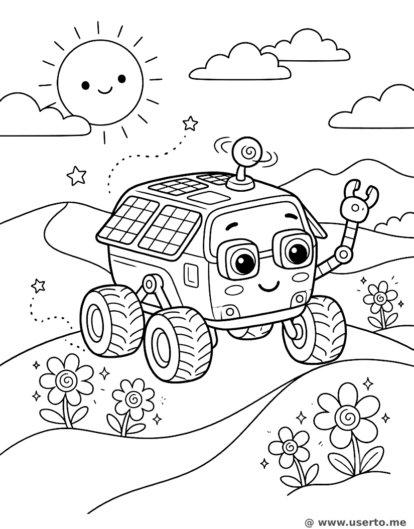 Begeisterter Solar-Wüstenrover