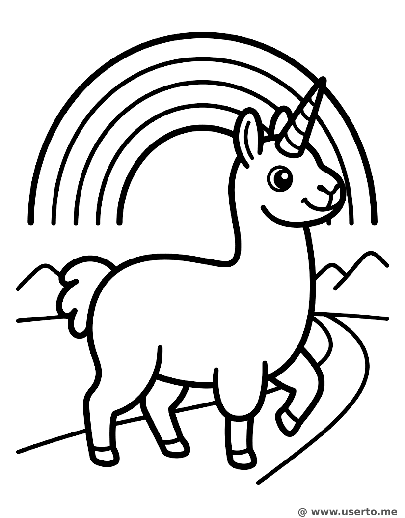 Das Regenbogen-Wander-Llamakorn
