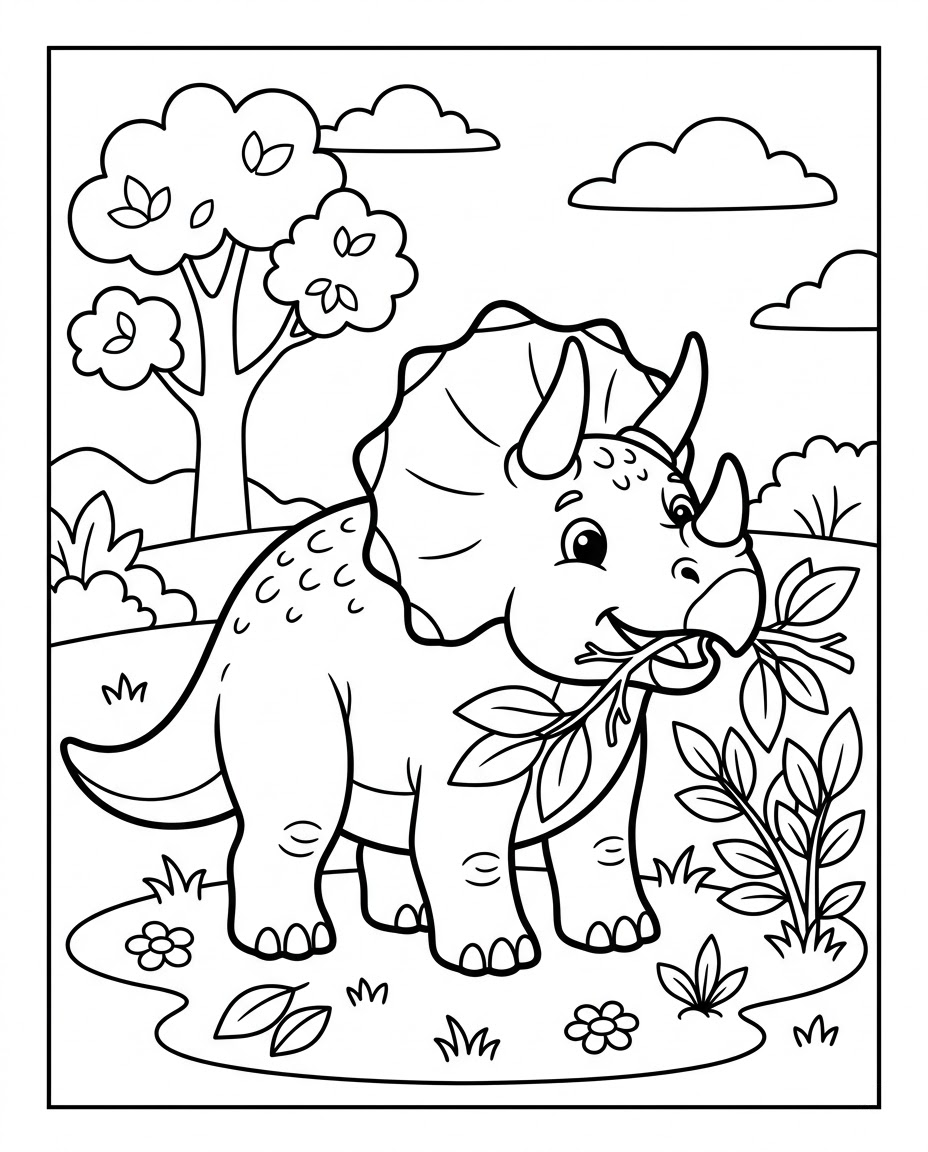 Triceratops Comendo