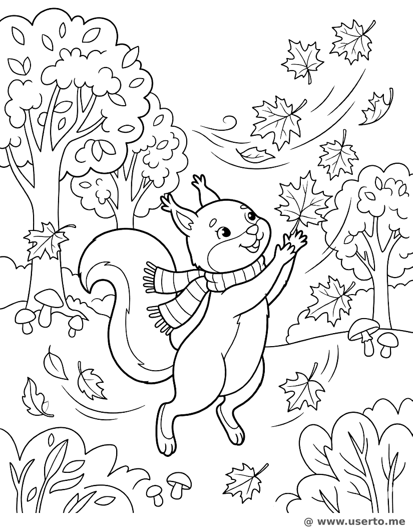 Windy Autumn Squirrel