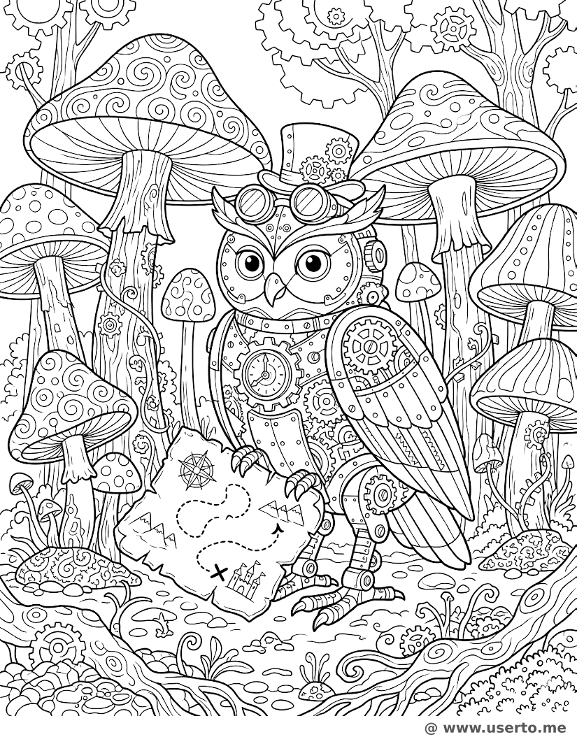A Coruja Exploradora Steampunk