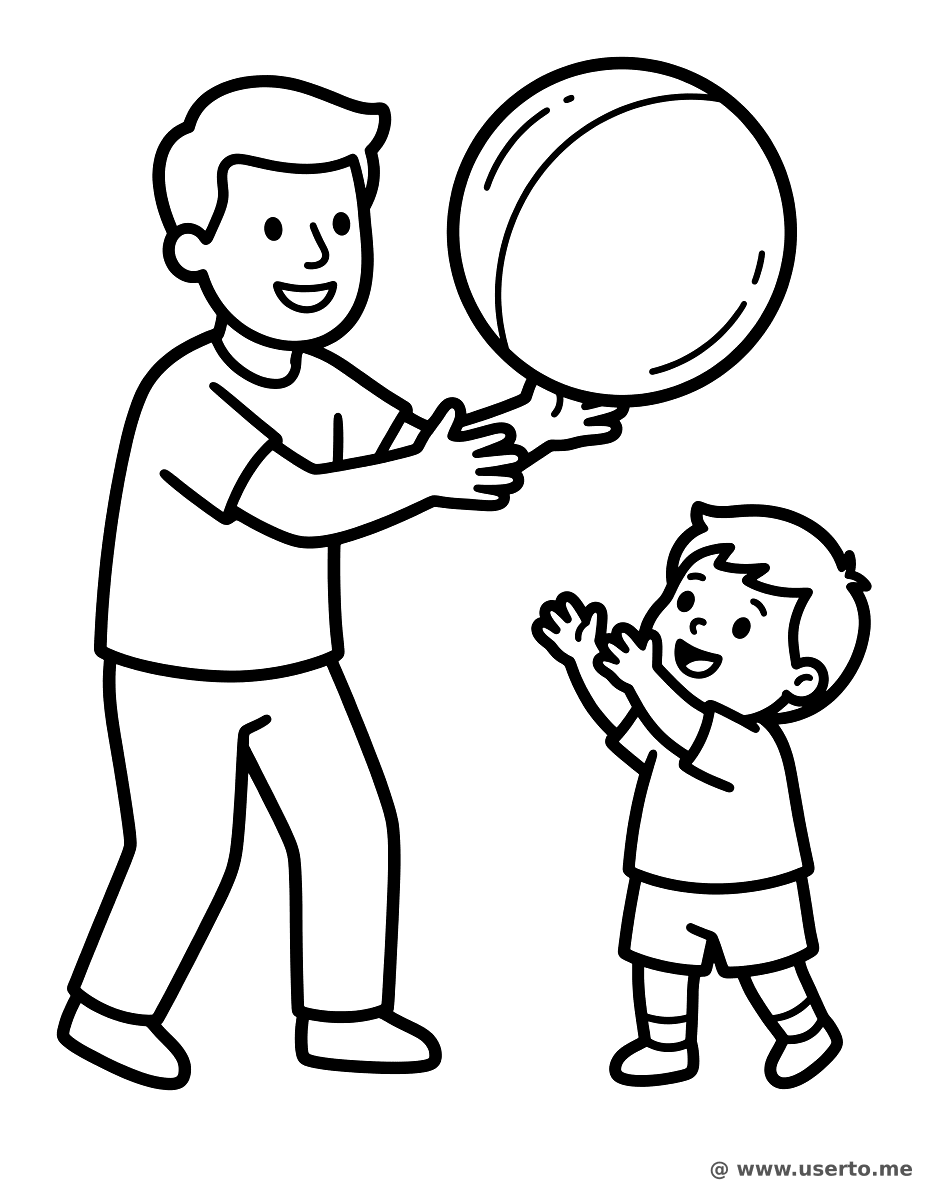 Jugando a la pelota con papá