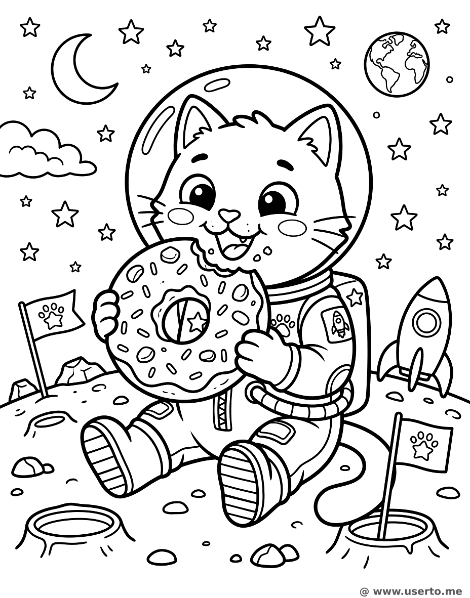 Moon Donut Cat