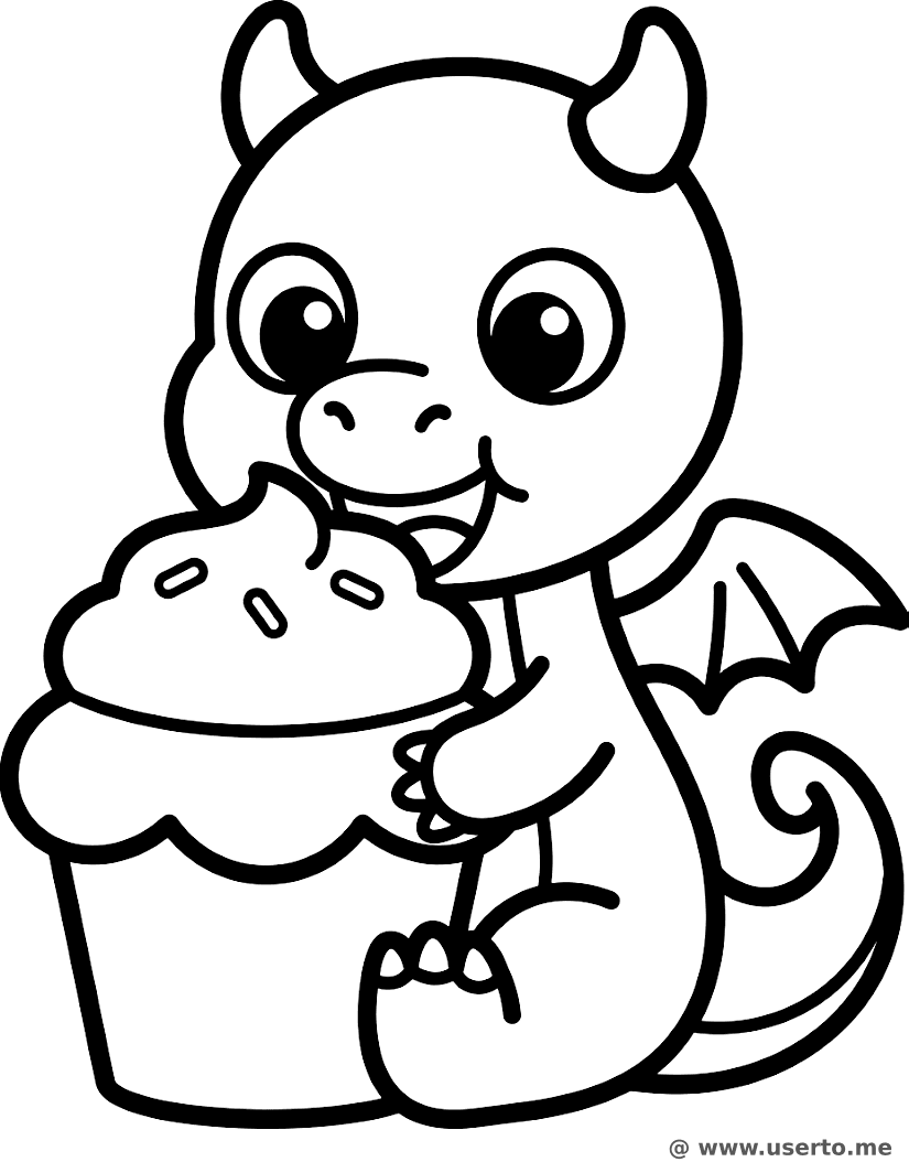 Der Cupcake des freundlichen Drachen