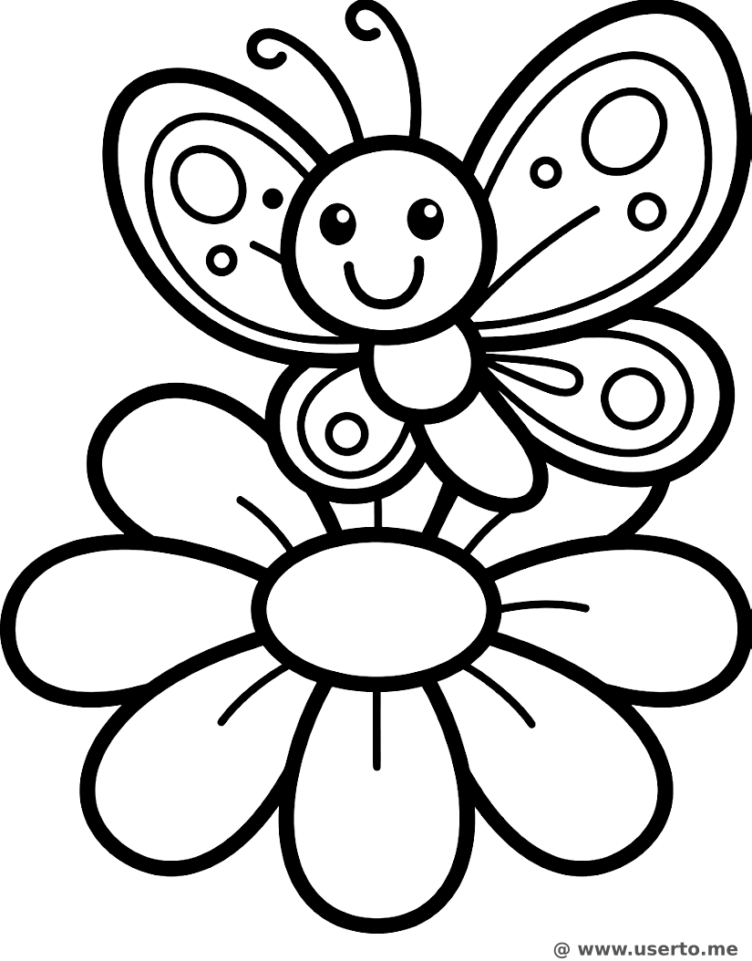 La mariposa feliz y su amiga la flor