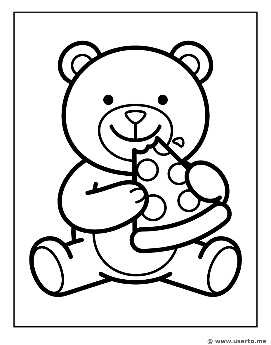 곰돌이의 맛있는 피자 한 조각