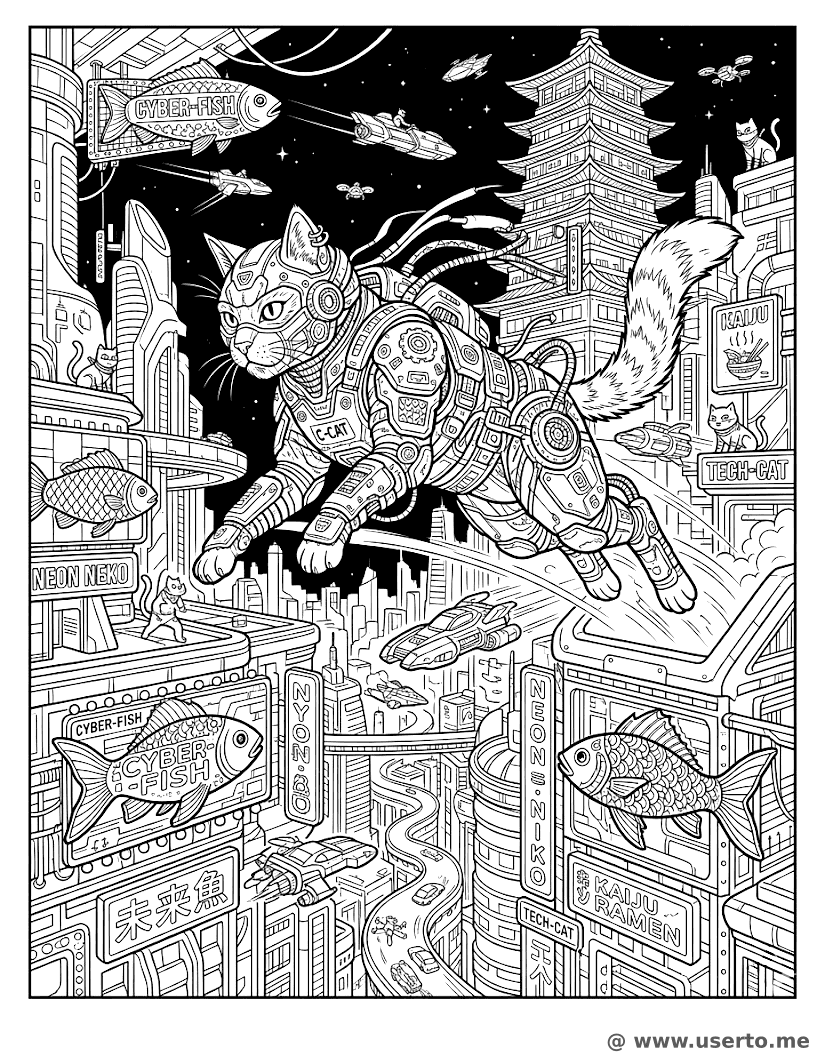 Cyber Cat Rooftop Chase