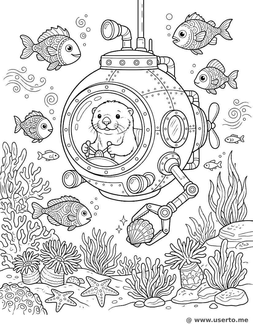 Deep Sea Bathyscaphe Sub Exploration