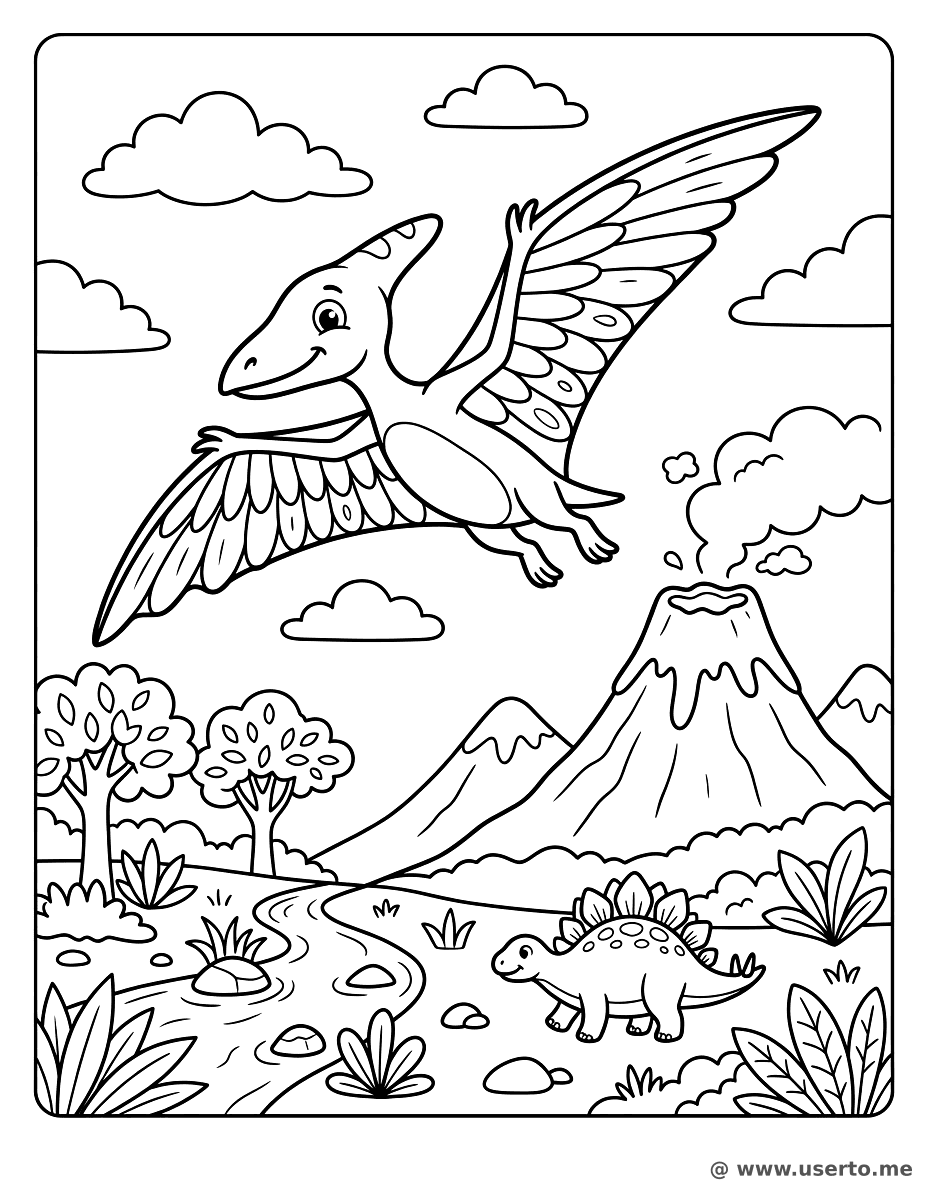 Vuelo por lo alto del pterodáctilo