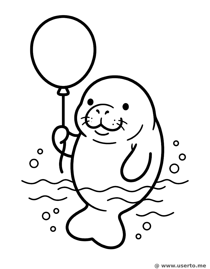 Floating Manatee's Balloon Trip