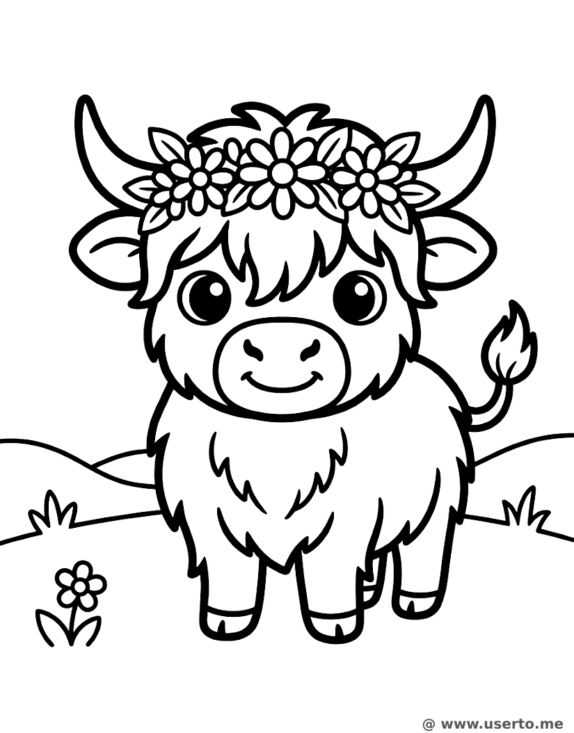 Highland Cow's Flower Crown