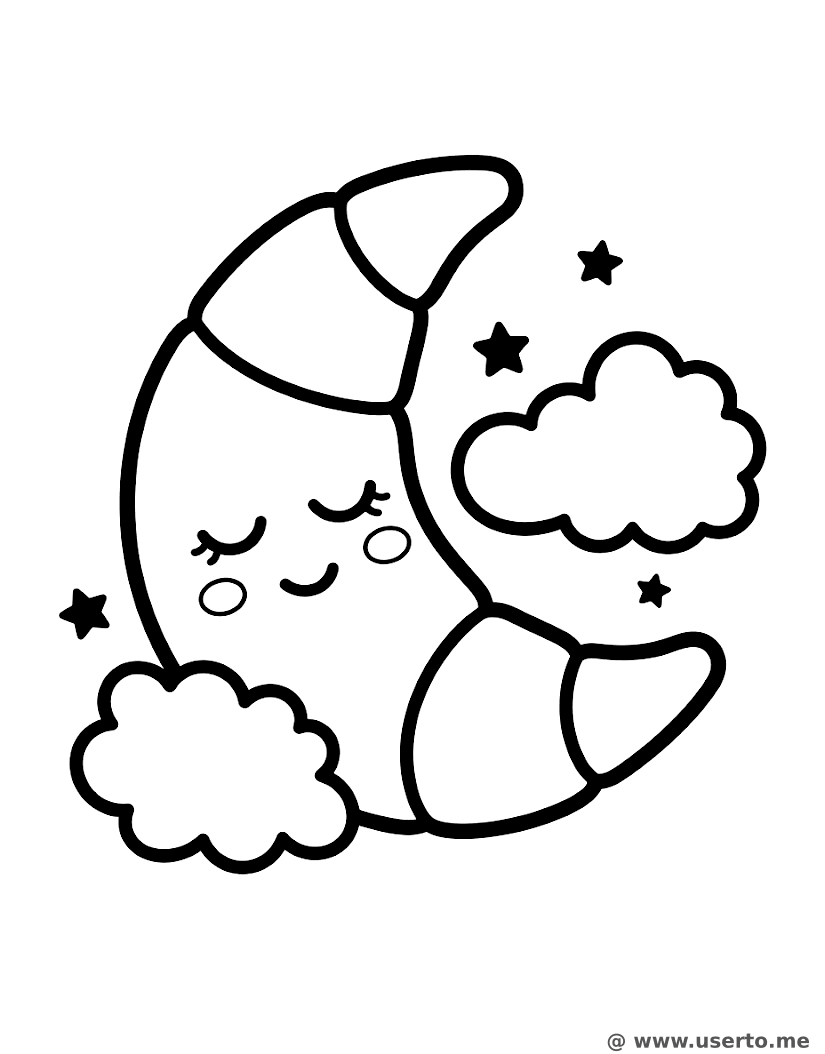 Fröhlicher Croissant-Mond