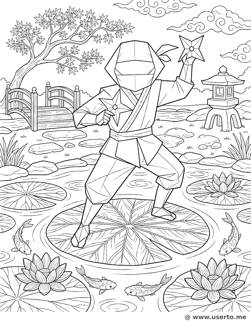 Origami-Ninja Gartenwächter