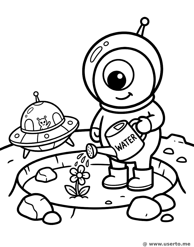 Alien Gardener on Mars