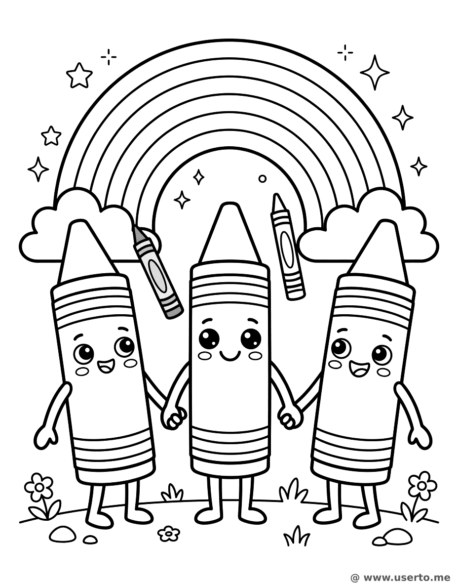창의적인 무지개 크레파스