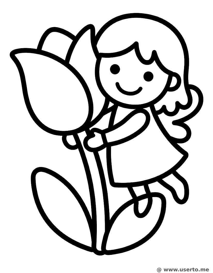 Fairy Hugging a Giant Flower