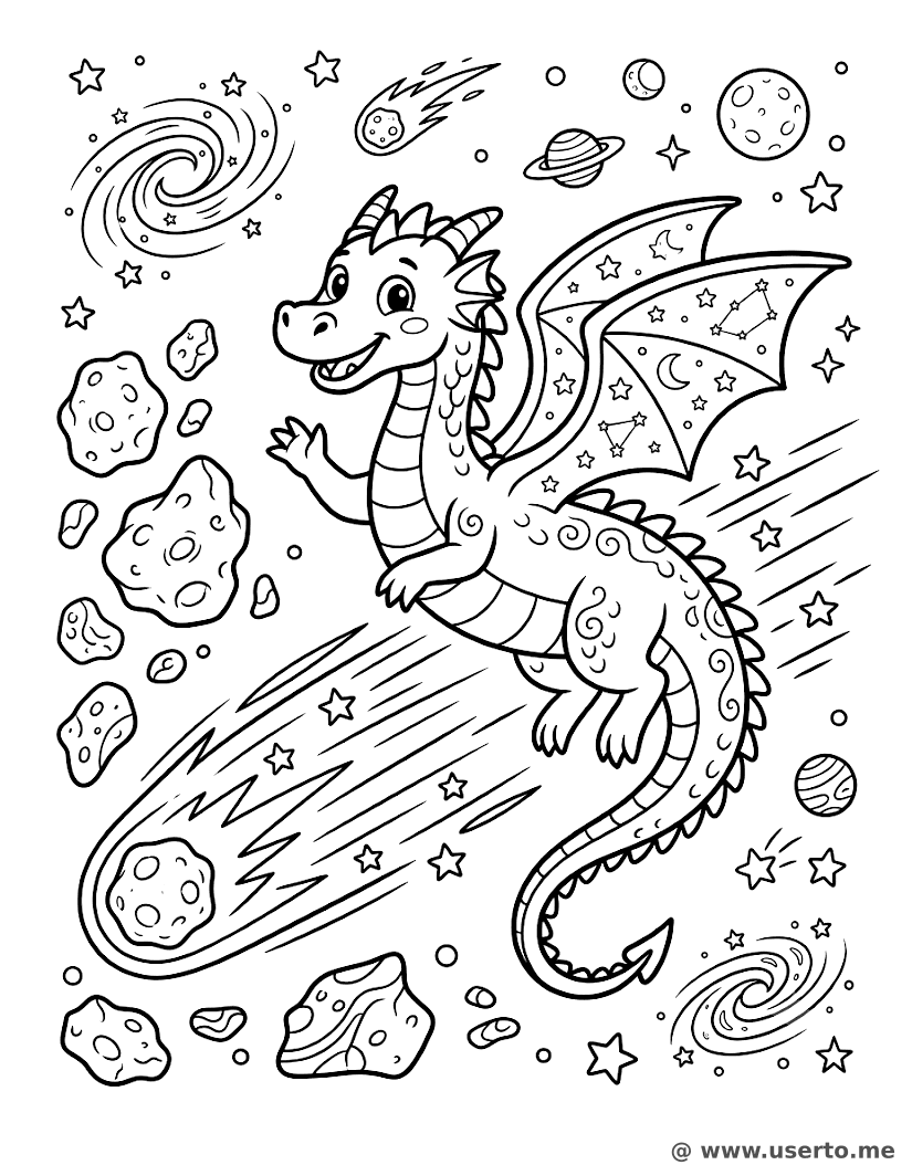 Cosmic Dragon Guiding a Comet