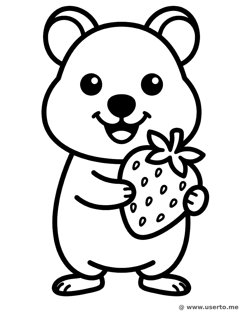 Glückliches Quokka beim Beerenschmaus