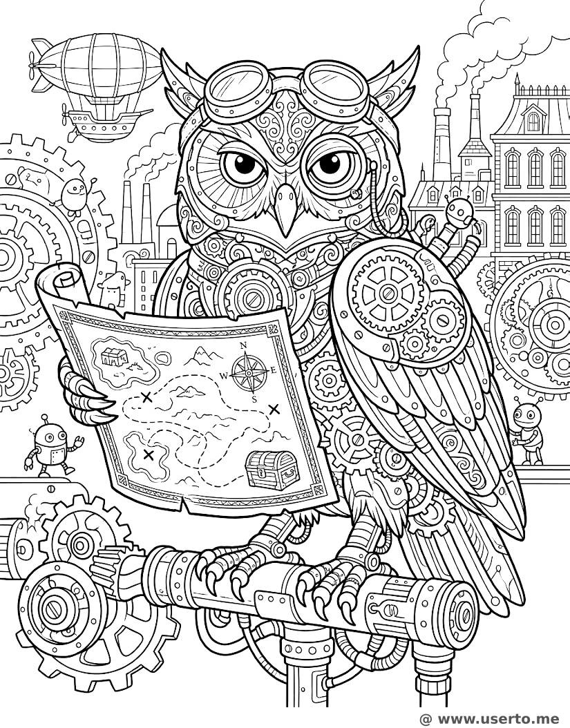 Búho Explorador Steampunk
