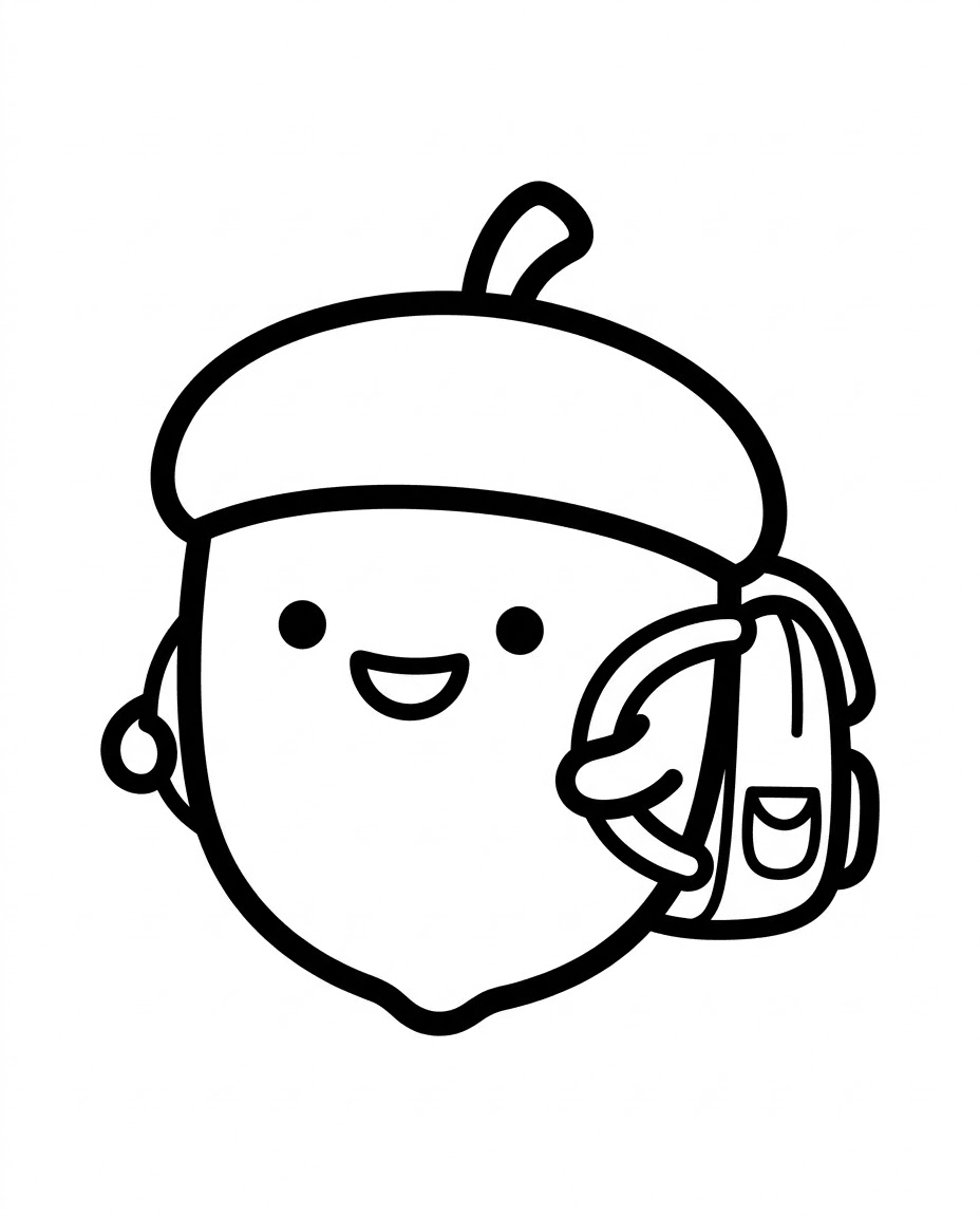 가방 멘 아기 도토리