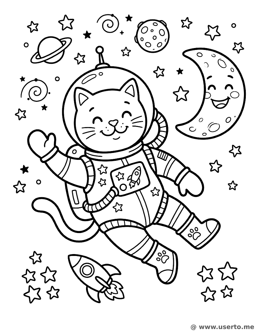 Das Mond-Nickerchen der Weltraum-Mieze