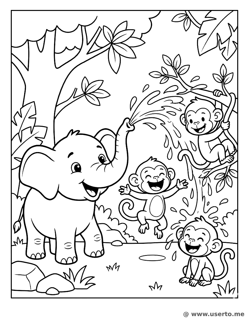 Elephant's Holi Color Splash