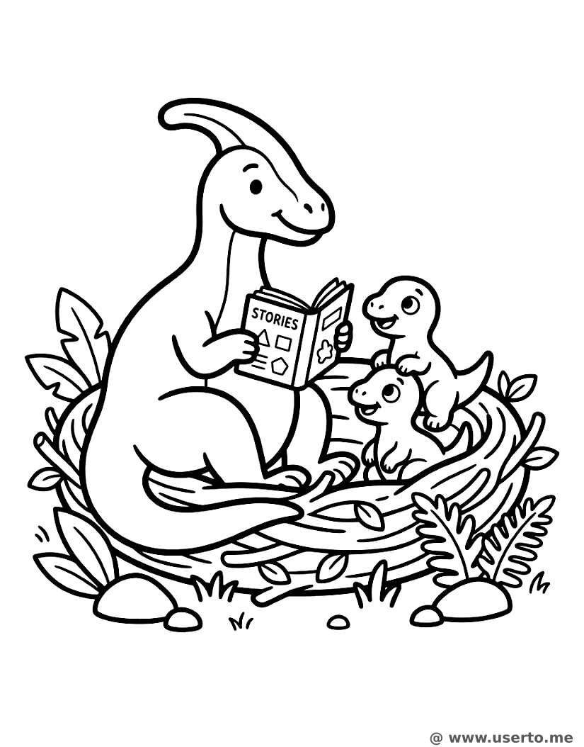 Maiasaura-Mamas Gute-Nacht-Geschichte