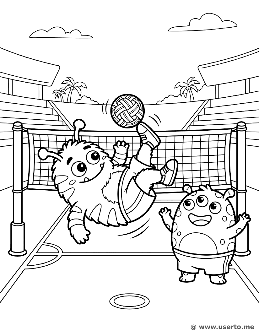 Monstros jogando Sepak Takraw