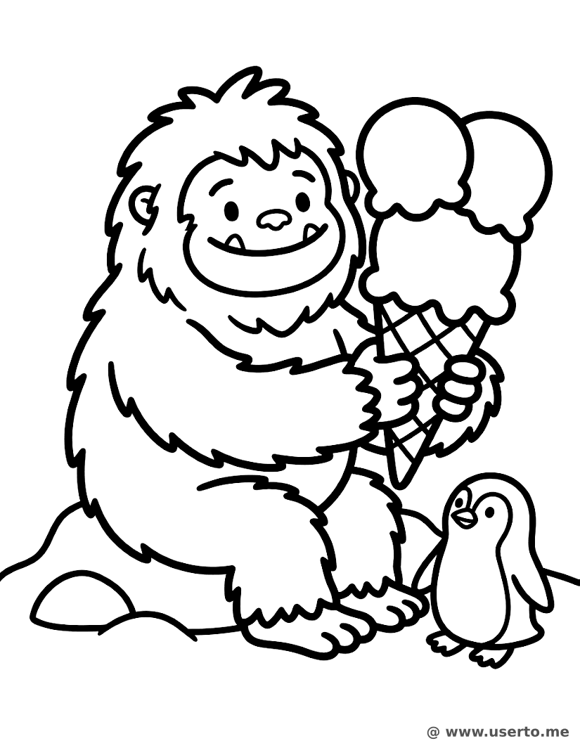 Fiesta de helado de Yeti y pingüino