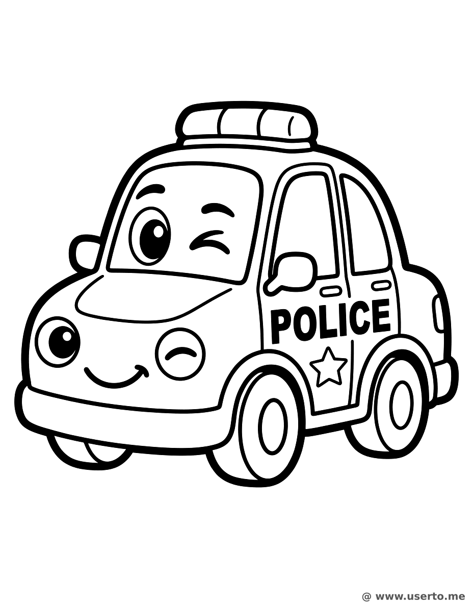 Carrinho de polícia piscando