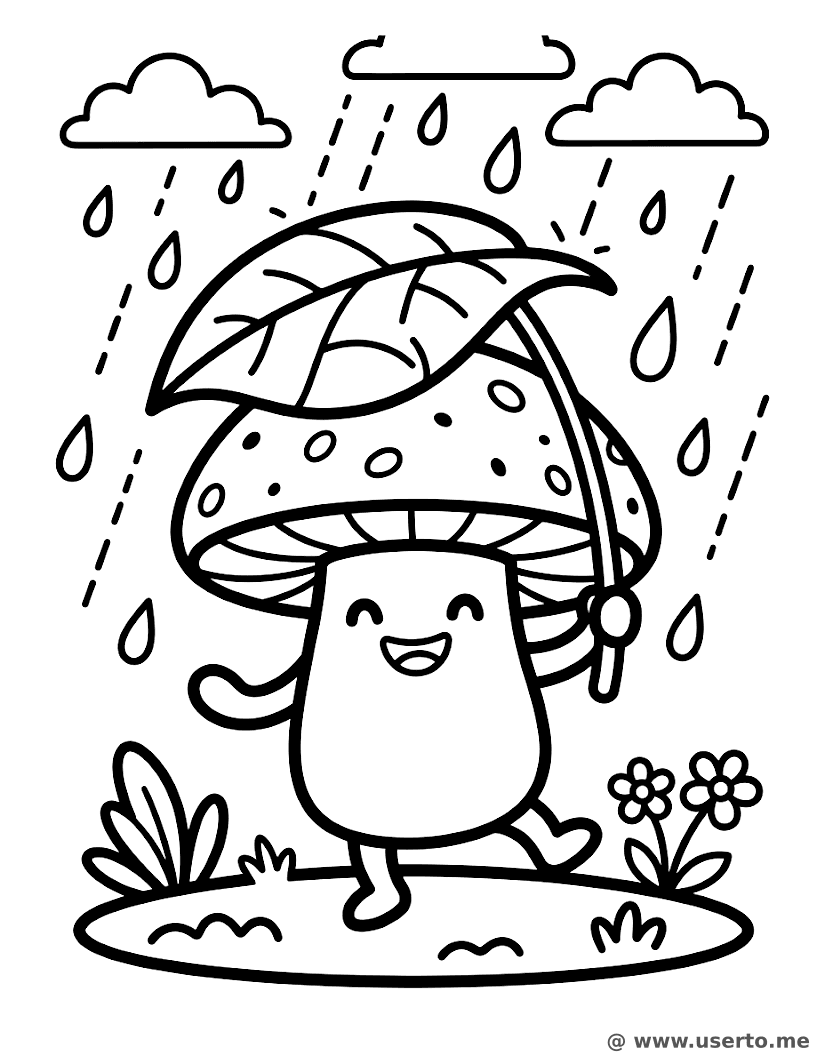 Dancing Mushroom in the Rain