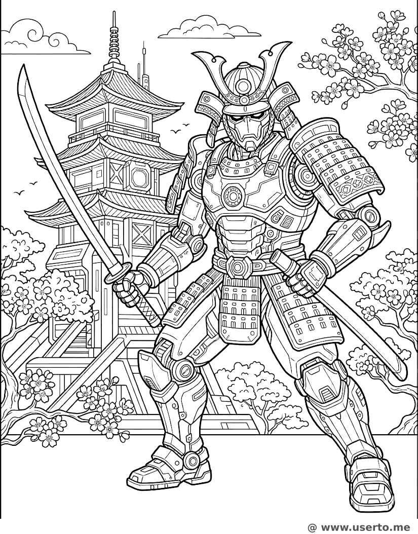 Der antike Samurai-Mech