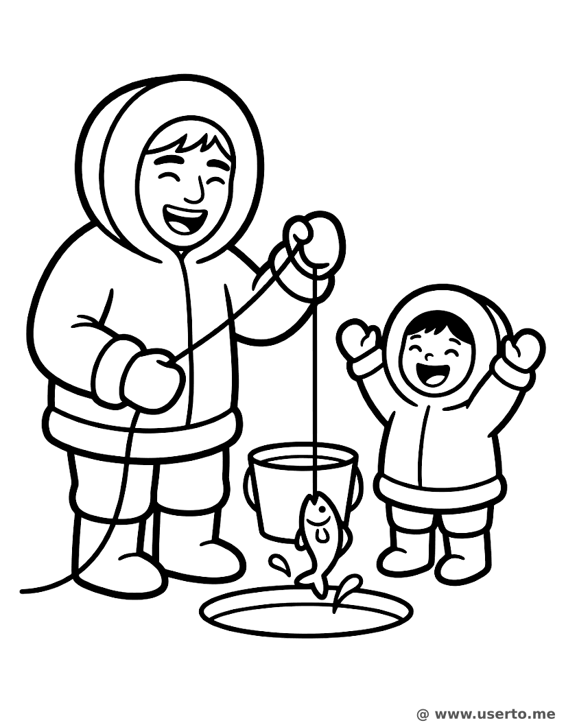 Diversão na Pesca no Gelo Inuit